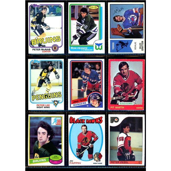 Lot of 9 Various Vintage Hockey Cards Various Teams Sets & Players