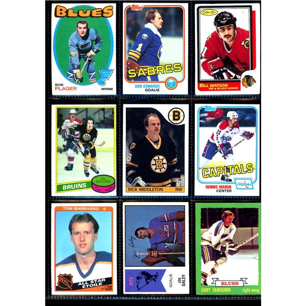 Lot of 9 Various Vintage Hockey Cards Various Teams Sets & Players