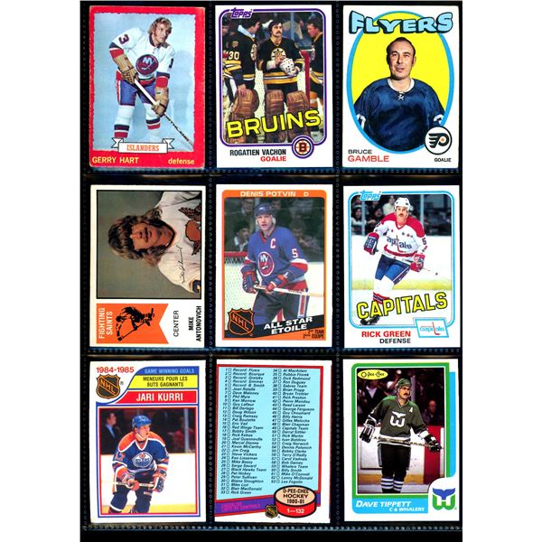 Lot of 9 Various Vintage Hockey Cards Various Teams Sets & Players