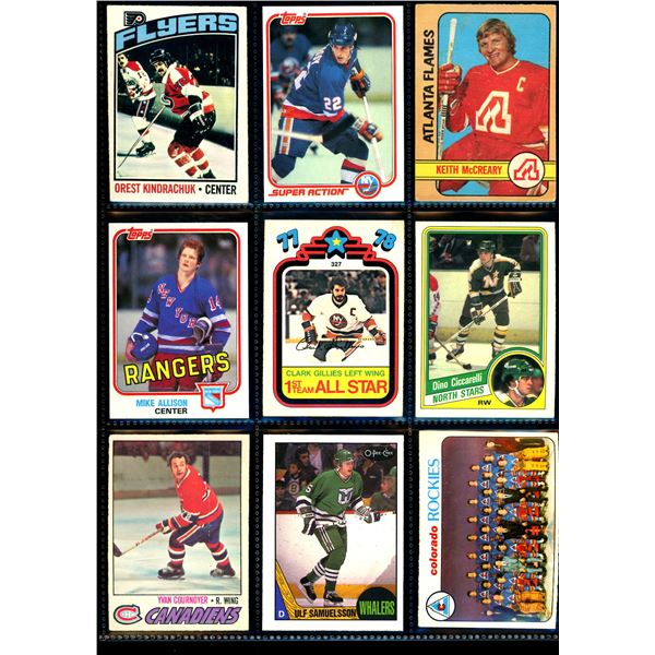Lot of 9 Various Vintage Hockey Cards Various Teams Sets & Players