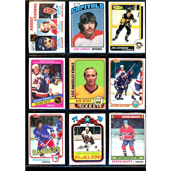Lot of 9 Various Vintage Hockey Cards Various Teams Sets & Players