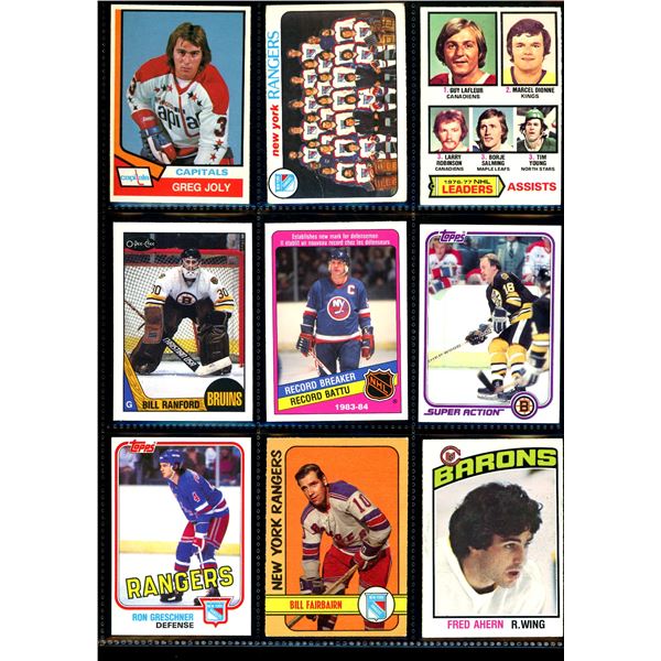 Lot of 9 Various Vintage Hockey Cards Various Teams Sets & Players