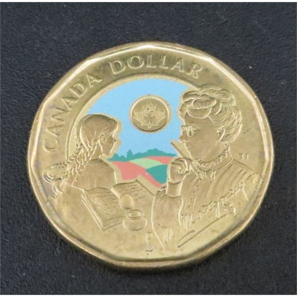 2024 Canadian Colorized Loonie $1 Coin Lucy M Montgomery