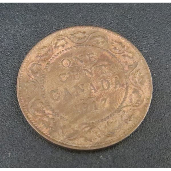 1917 Canadian Large Cent Penny 1 Cent Coin