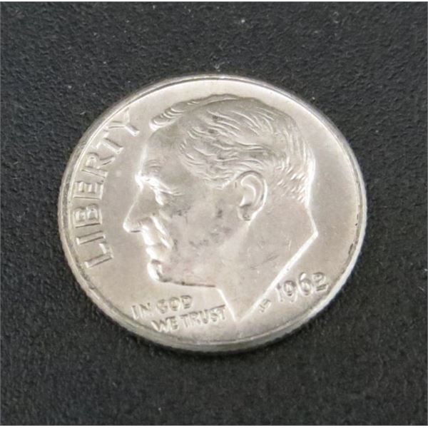 1962 USA Silver 10 Cent Coin