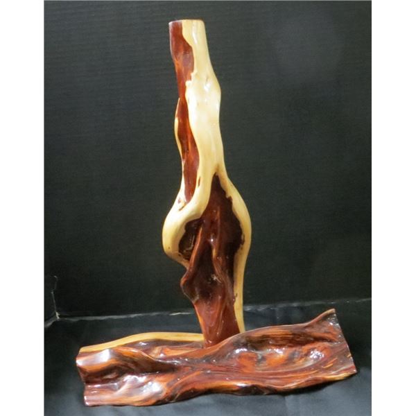 Wooden Hand Carved & Shellacked Lamp Base 48" Tall