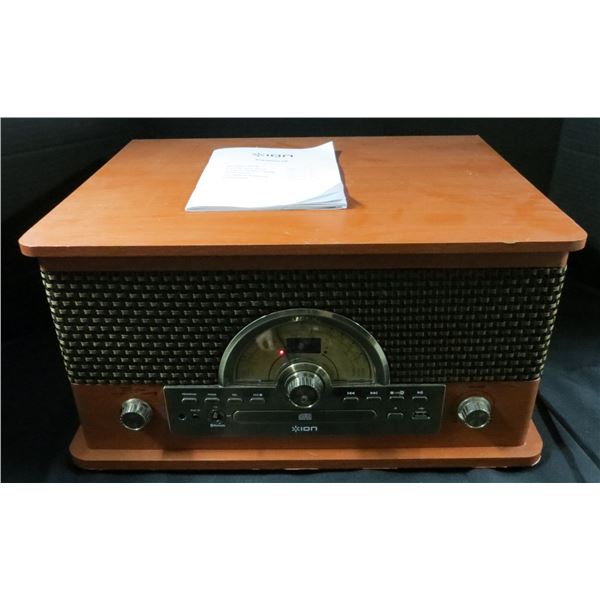 Ion Superior LP Retro Turntable (Radio & Record Player Tested & Working) Record & Manual Included
