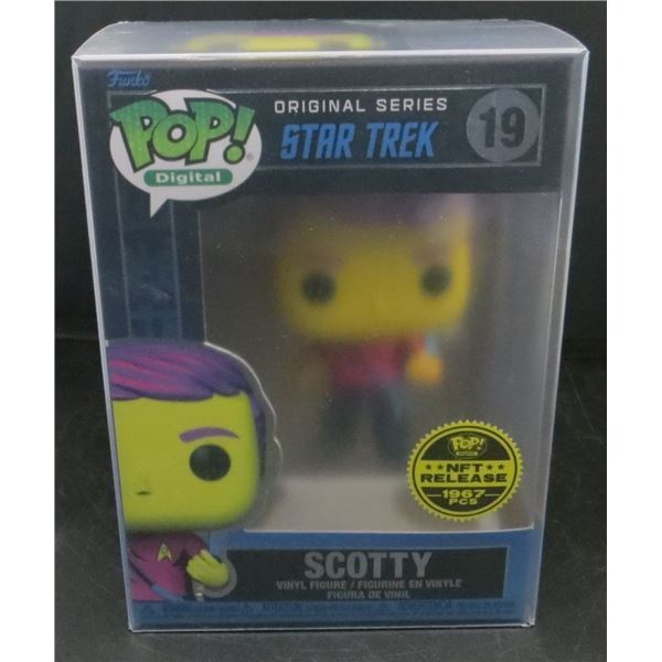 New Funko Pop NFT Star Trek Scotty #19 with soft case BV $120