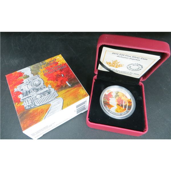 RCM 2015 $20 Autumn Express - Pure Silver Coin 1.009 Troy Ounces