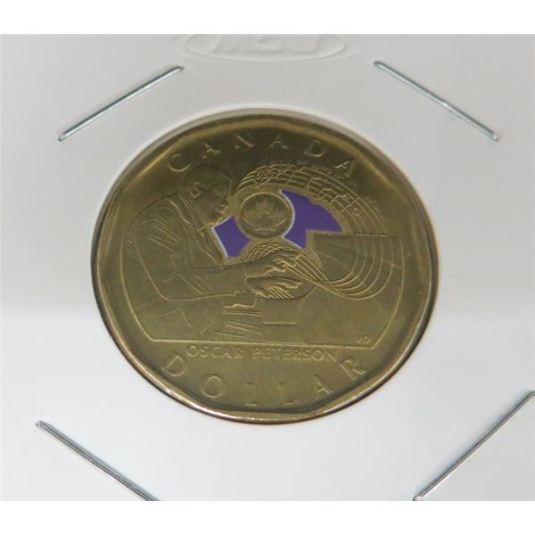 2022 Canadian $1 Coin Oscar Peterson Colored Loonie.