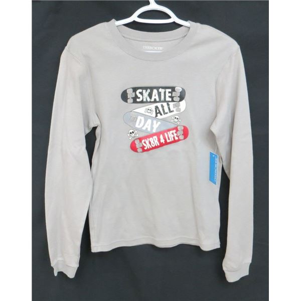 New Cherokee Skate All Day 100% Cotton Long Sleeve Kids Shirt Size 18