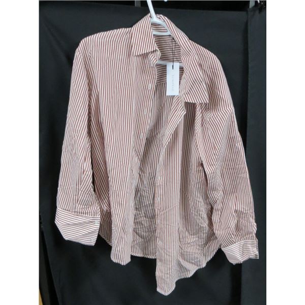New Ladies Dynamite Long Sleeve Stripped Dress Shirt Size XL Retails $49.95