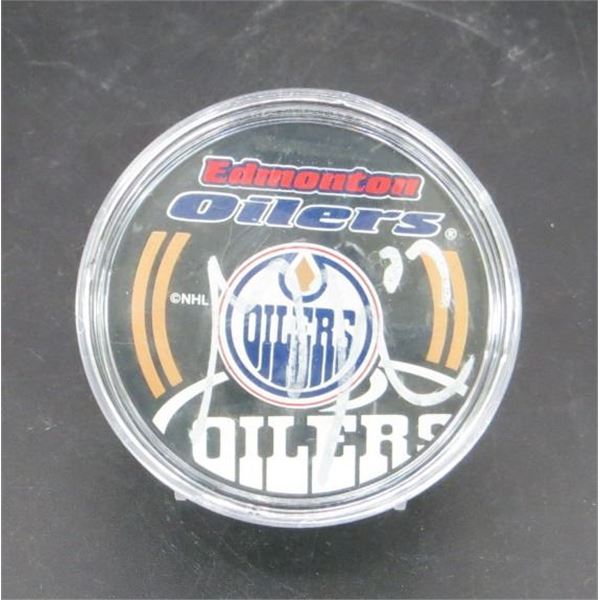 Milan Lucic Autographed Edmonton Oilers Puck with Acrylic Holder