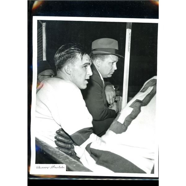 Vintage 1950's Detroit Red Wings Marty Pavelich & Jim Skinner Black & White Original Photo