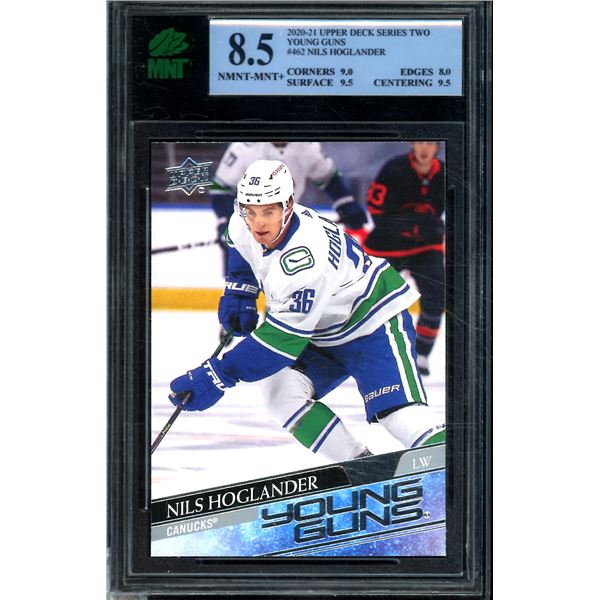 2020-21 Upper Deck #462 Nils Hoglander YG RC Graded 8.5 BV $40