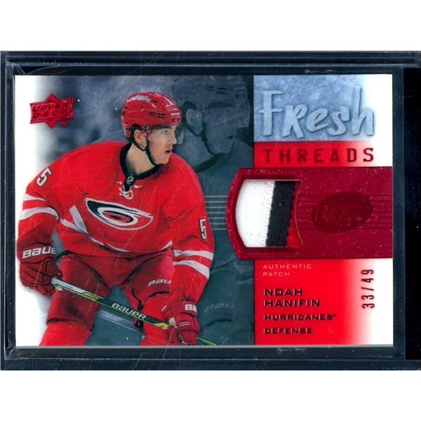 2015-16 Upper Deck Ice Fresh Threads Red #FTNH Noah Hanifin 33/49 BV $35