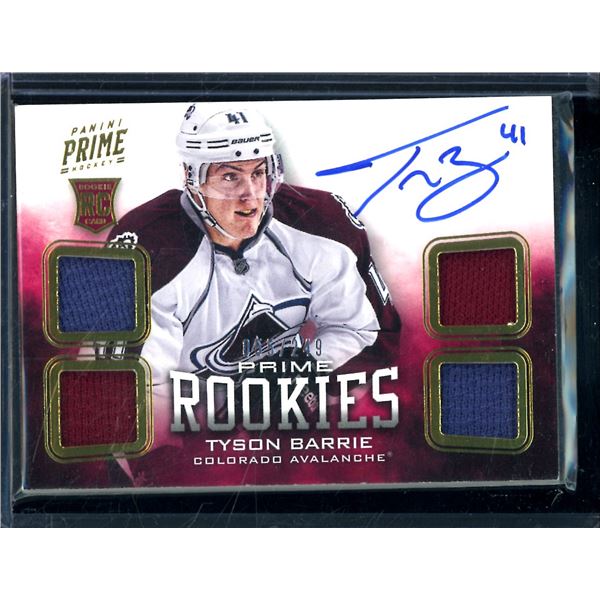 2012-13 Panini Prime #113 Tyson Barrie JSY AU RC 55/249
