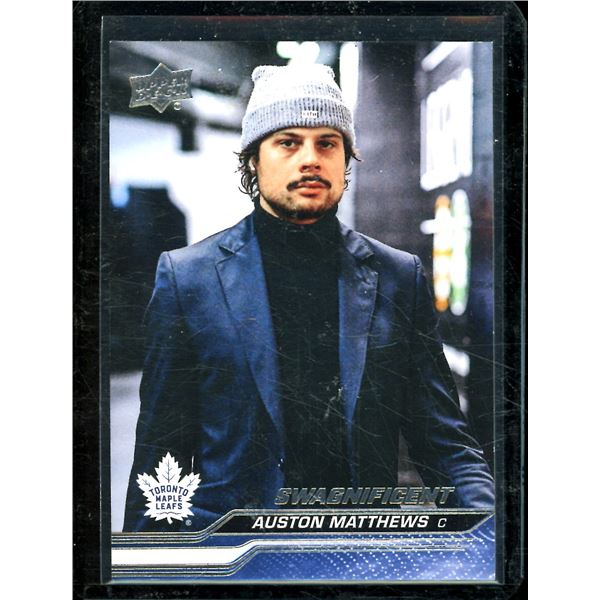 2023-24 Upper Deck Photo Variations Swagnificent #167 Auston Matthews Super Short Print BV $150