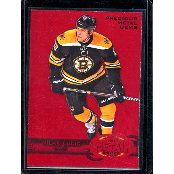 2012-13 Fleer Retro Metal Universe Precious Metal Gems Red #46 Milan Lucic 87/100 BV $60