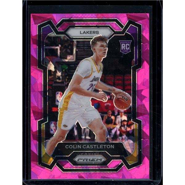 2023-24 Panini Prizm Prizms Pink Ice #287 Colin Castleton