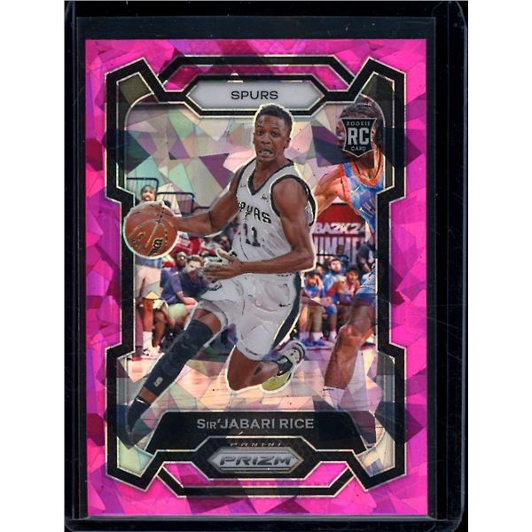 2023-24 Panini Prizm Prizms Pink Ice #299 Sir'Jabari Rice