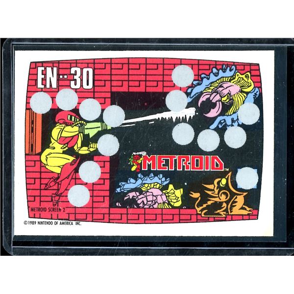 1989 Nintendo Scratch Off Card Metroid Screen 2 Card Not Scratched