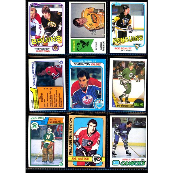 Lot of 9 Various Vintage Hockey Cards Various Teams Sets & Players