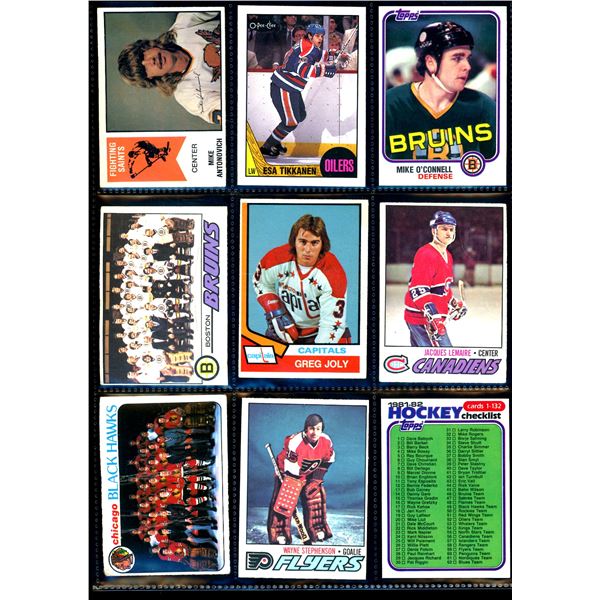 Lot of 9 Various Vintage Hockey Cards Various Teams Sets & Players