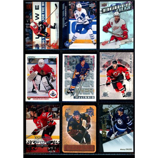 Lot of 9 Various Hockey Inserts or Rookie Cards Various Teams & Players