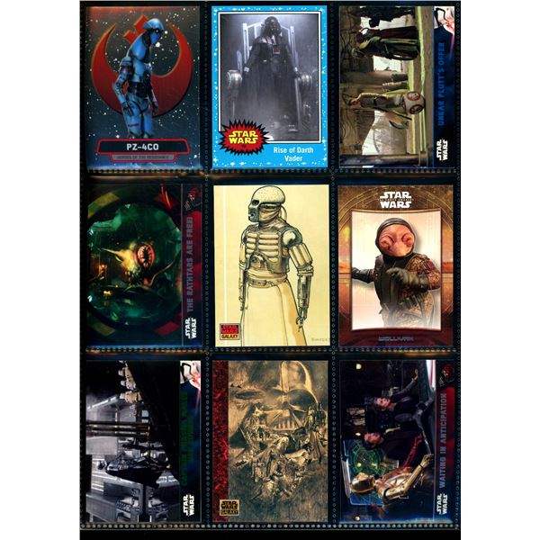 Lot of 9 Various Star Wars Collector Cards Including Inserts & Chrome Cards