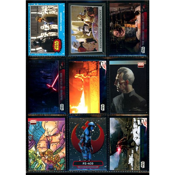 Lot of 9 Various Star Wars Collector Cards Including Inserts & Chrome Cards