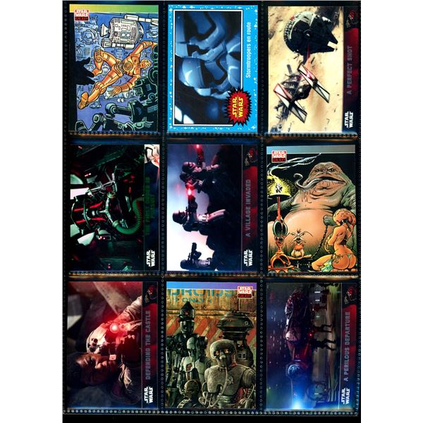 Lot of 9 Various Star Wars Collector Cards Including Inserts & Chrome Cards