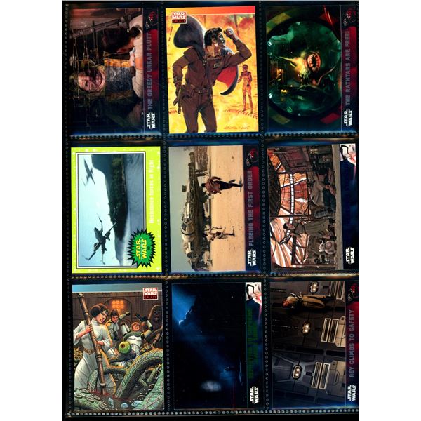 Lot of 9 Various Star Wars Collector Cards Including Inserts & Chrome Cards