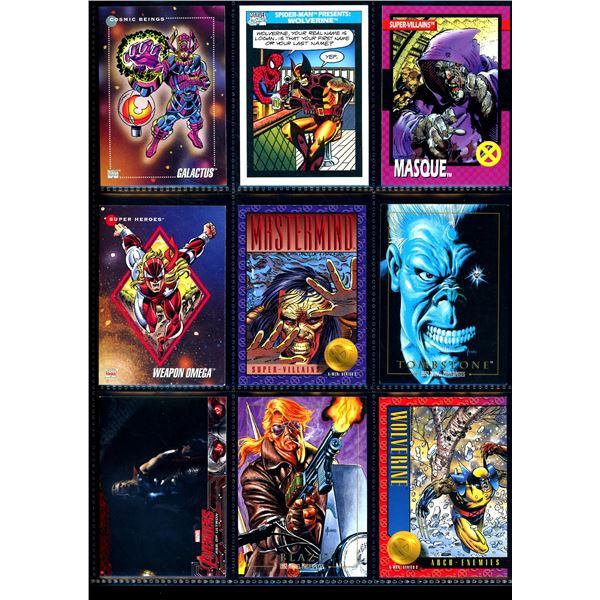 Lot Of 9 Various Marvel Collector Cards