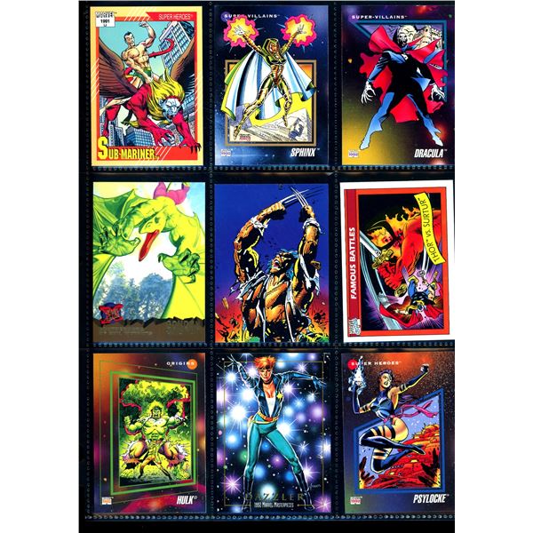 Lot Of 9 Various Marvel Collector Cards