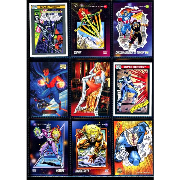 Lot Of 9 Various Marvel Collector Cards