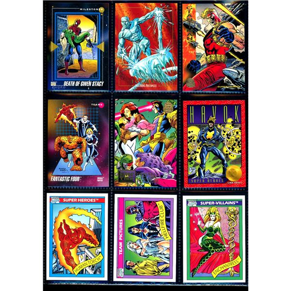 Lot Of 9 Various Marvel Collector Cards