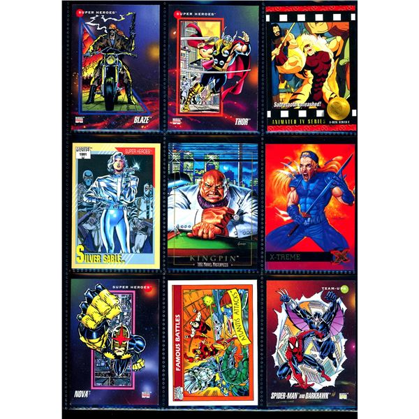 Lot Of 9 Various Marvel Collector Cards