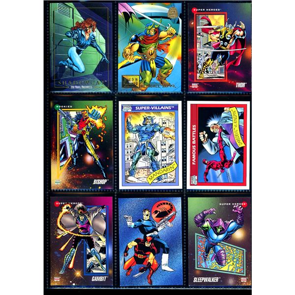 Lot Of 9 Various Marvel Collector Cards