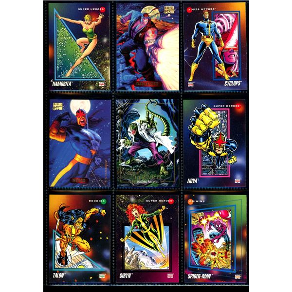 Lot Of 9 Various Marvel Collector Cards