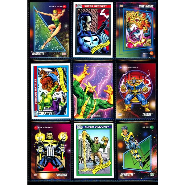 Lot Of 9 Various Marvel Collector Cards