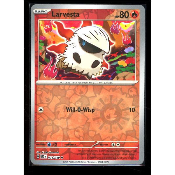 Pokemon Larvesta 028/159 Common Journey Together Reverse Holo