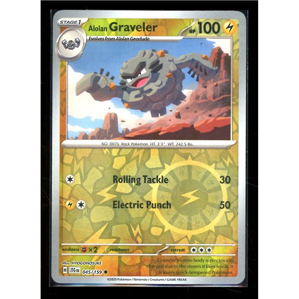 Pokemon Alolan Graveler Reverse Holo Journey Together 045/159