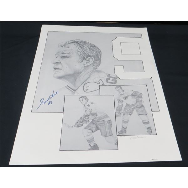 Gordie Howe Autographed 16x22 Legends Limited Edition Print 556/1500
