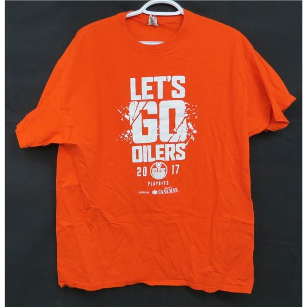 Let's Go Oilers Orange T-Shirt Size XL