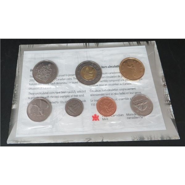 Royal Canadian Mint 2002 Uncirculated 7 Coin Set