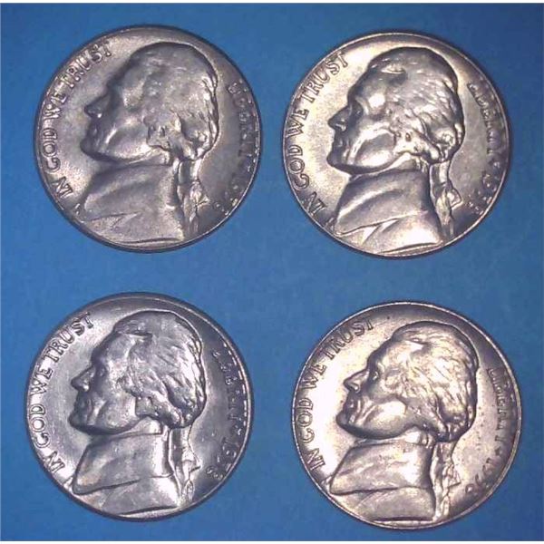 4x USA Nickels 1958