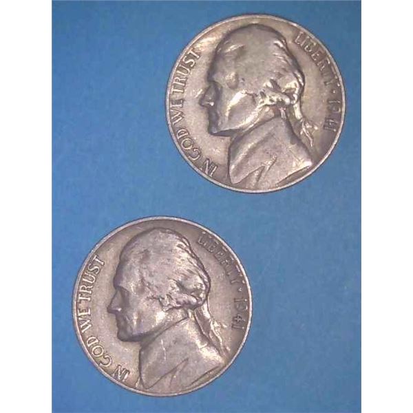 2x USA Nickels 1941