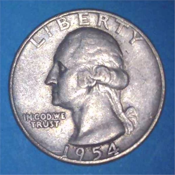 1954 USA Silver 25 Cent Coin