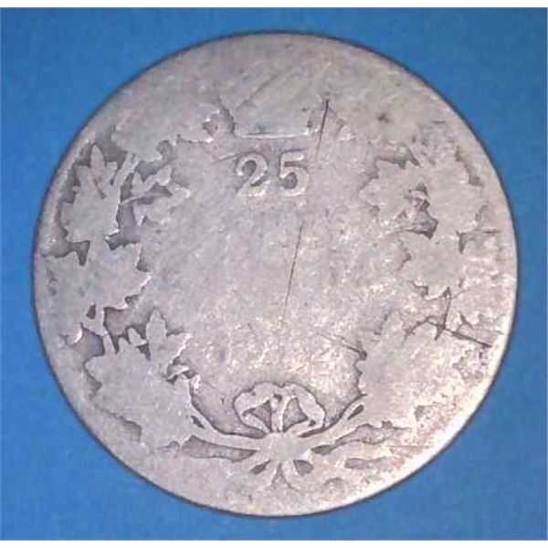 1912 Canadian Silver 25 Cent Coin
